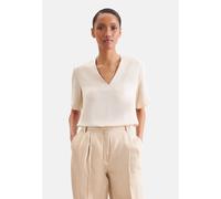 Klassische Bluse SEIDENSTICKER, Damen, Gr. S (36), off, weiß, 75% Acetat, 25% Polyester, unifarben, regular fit, V-Ausschnitt, Blusen Bluse, Tunika Uni (92424833-36) off, weiß