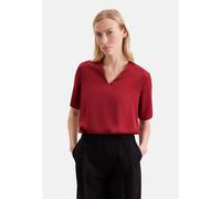 Klassische Bluse SEIDENSTICKER, Damen, Gr. S (36), dunkelrot, 75% Acetat, 25% Polyester, unifarben, regular fit, V-Ausschnitt, Blusen Bluse, Tunika Uni (48863853-36) dunkelrot