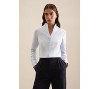 Klassische Bluse SEIDENSTICKER, Damen, Gr. XL(42), blau (hellblau), 100% Baumwolle, unifarben, slim fit, ohne Ausschnitt, Blusen, 1/1 Kragen Uni (16180816-42) hellblau