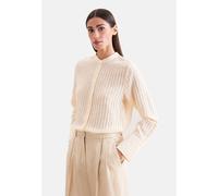 Klassische Bluse SEIDENSTICKER, Damen, Gr. XS (34), gelb, 76% Viskose, 24% Polyamid, gestreift, regular fit, Rundhals, Blusen Bluse, 1/1 Rundhals Gestreift (63324110-34) gelb