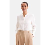 Klassische Bluse SEIDENSTICKER, Damen, Gr. XS (34), ecru, 80% Viskose 14% Polyamid, 6% Leinen, gestreift, regular fit, Rundhals, Blusen Bluse, 1/1 Rundhals Gestreift (63463229-34) ecru