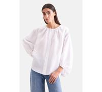 Klassische Bluse SEIDENSTICKER, Damen, Gr. XS (34), weiß, 53% Leinen, 34% Lyocell, 13% Polyester, unifarben, regular fit, Rundhals, Blusen Bluse, Tunika Uni (49876532-34) weiß