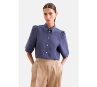 Klassische Bluse SEIDENSTICKER, Damen, Gr. XXL (44), blau, 100% Leinen, unifarben, regular fit, ohne Ausschnitt, Blusen Bluse, Tunika Uni (66800964-44) blau