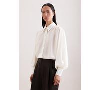 Klassische Bluse SEIDENSTICKER, Damen, Gr. XXL (44), off, weiß, 100% Viskose, unifarben, regular fit, ohne Ausschnitt, Blusen Bluse, 1/1 Kragen Uni (20360342-44) off, weiß