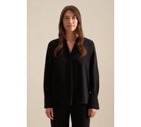 Klassische Bluse SEIDENSTICKER "Schwarze Rose", Damen, Gr. 3XL (46), schwarz, 100% Polyester, unifarben, regular fit, ohne Ausschnitt, Langarm, Blusen, Tunika Uni (32786101-46) schwarz