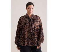 Klassische Bluse SEIDENSTICKER "Schwarze Rose", Damen, Gr. 4XL (48), braun, 100% Viskose, gemustert, oversize, Blusen, 1/1 Druck (42092736-48) braun