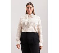 Klassische Bluse SEIDENSTICKER "Schwarze Rose", Damen, Gr. 5XL (50), weiß (sanftes weiß), 100% Viskose, gemustert, regular fit, Blusen, 1/1 Druck (71991547-50) sanftes weiß