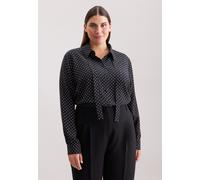 Klassische Bluse SEIDENSTICKER "Schwarze Rose", Damen, Gr. 6XL (52), schwarz, 100% Viskose, gemustert, regular fit, Blusen, 1/1 Druck (77121866-52) schwarz