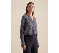 Klassische Bluse SEIDENSTICKER "Schwarze Rose", Damen, Gr. L (40), blau (dunkelblau), 100% Viskose, gemustert, regular fit, ohne Ausschnitt, Blusen, Tunika Druck (94454760-40) dunkelblau