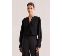 Klassische Bluse SEIDENSTICKER "Schwarze Rose", Damen, Gr. L (40), schwarz, 100% Polyester, unifarben, regular fit, ohne Ausschnitt, Langarm, Blusen, Tunika Uni (32786101-40) schwarz