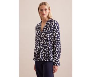 Klassische Bluse SEIDENSTICKER "Schwarze Rose", Damen, Gr. S(36), blau (marine), 100% Viskose, gepunktet, regular fit, ohne Ausschnitt, Blusen, Tunika Punkte (27605242-36) marine