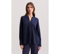 Klassische Bluse SEIDENSTICKER "Schwarze Rose", Damen, Gr. XL (42), blau (dunkelblau), 100% Polyester, unifarben, regular fit, ohne Ausschnitt, Langarm, Blusen, Tunika Uni (14568813-42) dunkelblau
