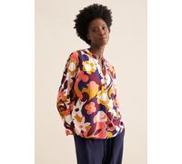 Klassische Bluse SEIDENSTICKER "Schwarze Rose", Damen, Gr. XS (34), pink, 100% Baumwolle, geblümt, regular fit, ohne Ausschnitt, Langarm, Blusen, Tunika Floral (72347644-34) pink