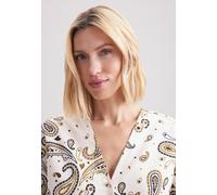 Klassische Bluse SEIDENSTICKER "Schwarze Rose", Damen, Gr. XXL44, beige (ecru), 100% Baumwolle, Paisley, regular fit, ohne Ausschnitt, Blusen, Tunika Paisley (38943240-44) ecru