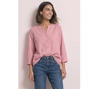 Klassische Bluse STREET ONE, Damen, Gr. 42, rosa (vintage blush), Web, 100% Baumwolle, unifarben, klassisch normal, Rundhals, Bündchen, Blusen Bluse, mit 3/4 Ärmeln (48655365-42) vintage blush