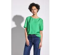 STREET ONE Damen A345528 Bluse in Unifarbe, Tendril Green, 46