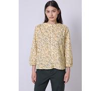 Street One Studio Damen F345674 Gemusterte Baumwollbluse, Blend Yellow, 46