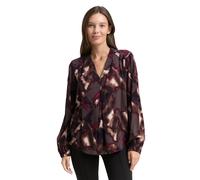 Klassische Bluse TOM TAILOR, Damen, Gr. 36, braun blurry argyle, Web, Obermaterial: 100% Viskose, bedruckt, regular fit normal, V-Ausschnitt, elastischer Bund, Blusen Klassische Bluse, mit All-Over Pr