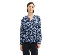 TOM TAILOR Damen Bluse mit Muster aus Viskose, 35894 - Blue Autumn Floral Design, 38