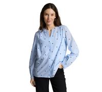 Klassische Bluse TOM TAILOR, Damen, Gr. 38, blau heart design, Web, Obermaterial: 100% Baumwolle, bedruckt, regular fit normal, Manschette, Blusen Bluse, mit All-Over Print (74036224-38) blau heart de