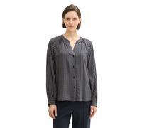 Klassische Bluse TOM TAILOR, Damen, Gr. 42, grau (printed vichy check design), Obermaterial: 100% Viskose, mit Knopf,Ärmel mit Ärmelschlitz, Blusen Klassische Bluse (61632141-42)