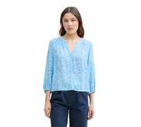 Klassische Bluse TOM TAILOR DENIM, Damen, Gr. L (40), small flower print, Obermaterial: 100% Viskose, bedruckt, loose fit taillenbedeckt, Rundhals, elastischer Bund, Blusen Klassische Bluse, mit All-O