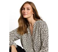 Klassische Bluse TOM TAILOR DENIM, Damen, Gr. M, beige (beige braun leo print), Obermaterial: 100% Viskose, regular fit, Blusen Bluse (46496429-M) beige braun leo print