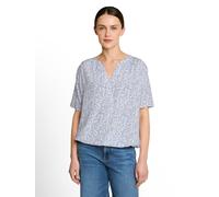 Klassische Bluse TOM TAILOR "Regular", Damen, Gr. 42, weiß small leave, Web, Obermaterial: 100% Viskose, gemustert, regular fit normal, V-Ausschnitt, gerader Abschluss, Blusen Bluse, mit All-Over Prin