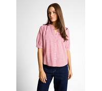 Klassische Bluse TOM TAILOR, Damen, Gr. 44, cozy pink, Web, Obermaterial: 100% Baumwolle, gemustert, regular fit normal, V-Ausschnitt, Blusen Bluse, mit Muster (81910056-44) cozy pink