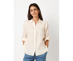 Klassische Bluse TONI "Clay 3/4-Arm", Damen, Gr. 44, beige (sanftes weiß), Web, Obermaterial: 100% Leinen, unifarben, regular fit Po-bedeckend, mit Riegel, Blusen Bluse, aus sommerlicher Leinenqualitä