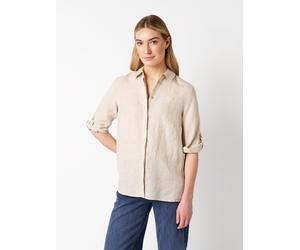 Klassische Bluse TONI "Clay 3/4-Arm", Damen, Gr. 44, beige, Web, Obermaterial: 100% Leinen, unifarben, regular fit Po-bedeckend, mit Riegel, Blusen Bluse, aus sommerlicher Leinenqualität (69770407-44)