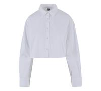 Klassische Bluse URBAN CLASSICS "Urban Classics Damen Ladies Cropped Oversized Blouse", Damen, Gr. 5XL, weiß, 69% Baumwolle, 29% Polyester, 2% Elasthan, Blusen (20941101-5XL) weiß