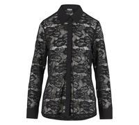 Klassische Bluse URBAN CLASSICS "Urban Classics Ladies Lace Blouse", Damen, Gr. XS, schwarz-weiß (schwarz), 91% Polyamid, 9% Elasthan, Blusen (21520711-XS) schwarz