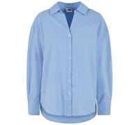 Klassische Bluse URBAN CLASSICS "Urban Classics Ladies Oversized Cotton Blouse", Damen, Gr. M, powderblau, 69% Baumwolle, 29% Polyester, 2% Elasthan, Blusen (12856331-M) powderblau