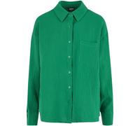 Klassische Bluse URBAN CLASSICS "Urban Classics Ladies Oversized Musselin Blouse", Damen, Gr. L, froggrün, 100% Baumwolle, Blusen (99007146-L) froggrün