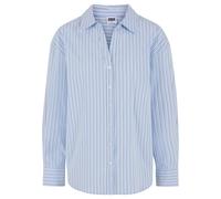 Klassische Bluse URBAN CLASSICS "Urban Classics Ladies Oversized Striped Blouse", Damen, Gr. 4XL, powderblau, weiß, 69% Baumwolle, 29% Polyester, 2% Elasthan, Blusen (69951569-4XL) powderblau, weiß