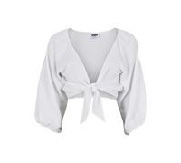 Klassische Bluse URBAN CLASSICS "Urban Classics Ladies Structured Knotted Blouse", Damen, Gr. XL, weiß, 100% Polyester, Blusen (48473314-XL) weiß