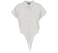 Klassische Bluse URBAN CLASSICS "Urban Classics Ladies Structured Striped Tied Blouse", Damen, Gr. 3XL, weiß (sanftes weiß, schwarz), 92% Polyester, 6% Viskose, 2% Elasthan, Blusen (85276239-XXXL) san