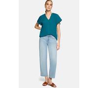 Klassische Bluse ZERO "Damen", Damen, Gr. 42, grün (deep lagoon), Obermaterial: 80% Viskose, 15% Polyamid, 5% Polyester, durchscheinend, figurumspielend normal, V-Ausschnitt, Blusen Bluse (54611058-42