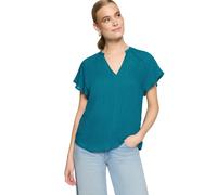 Klassische Bluse ZERO "Damen mit V-Ausschnitt", Damen, Gr. 34, deep lagoon, Obermaterial: 80% Viskose, 15% Polyamid, 5% Polyester, durchscheinend, figurumspielend normal, V-Ausschnitt, Blusen Bluse (5