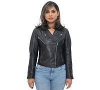 Klassische Damen-Retro-Bikerjacke aus rotem Nappaleder-Bergen EU 38 / UK 10