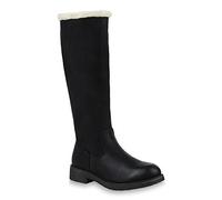 Klassische Damen Stiefel Warm Gefütterte Boots Winter Schuhe 153707 Schwarz Weiss 39 Flandell