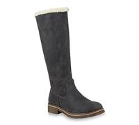 Klassische Damen Stiefel Warm Gefütterte Boots Winter Schuhe 153711 Grau Weiss 41 Flandell
