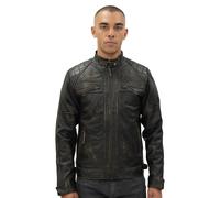 Klassische gesteppte Bikerjacke aus Leder für Herren-Silsden L