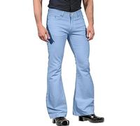 Klassische Herren-Hose im 70er-Jahre-Stil, mit Glockenunterteil, entspannter Komfort, Stretch, ausgestelltes Bein, Disco-Themenparty, ausgestellte Bootcut-Yogahose, leger, Business-, Büro-,
