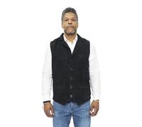 Klassische Herrenweste aus glattem Ziegenveloursleder-Exeter 2XL