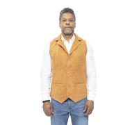 Klassische Herrenweste aus glattem Ziegenveloursleder-Exeter 3XL