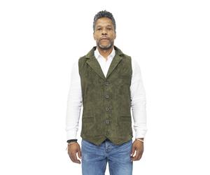 Klassische Herrenweste aus glattem Ziegenveloursleder-Exeter L