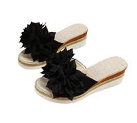 Klassische Keil-Hausschuhe für Damen - Zehenpartie, Bequeme Sandalen-Slipper, lässiges Design für Alltag