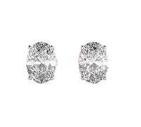 Klassische ovale Ohrstecker aus 925er Sterlingsilber | Roségoldbeschichtung | Steinzahl 2 | Edelsteingröße 1,00-1,49 mm | Gewicht 3 Karat | Form oval | 3,8 Gramm | LKE_R_00239